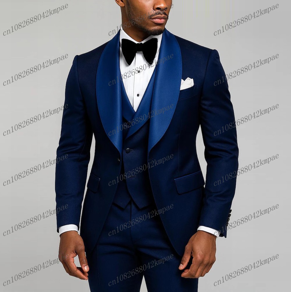 Mens Grooming Tools - Setelan Jas Pria Formal Biru Dongker
