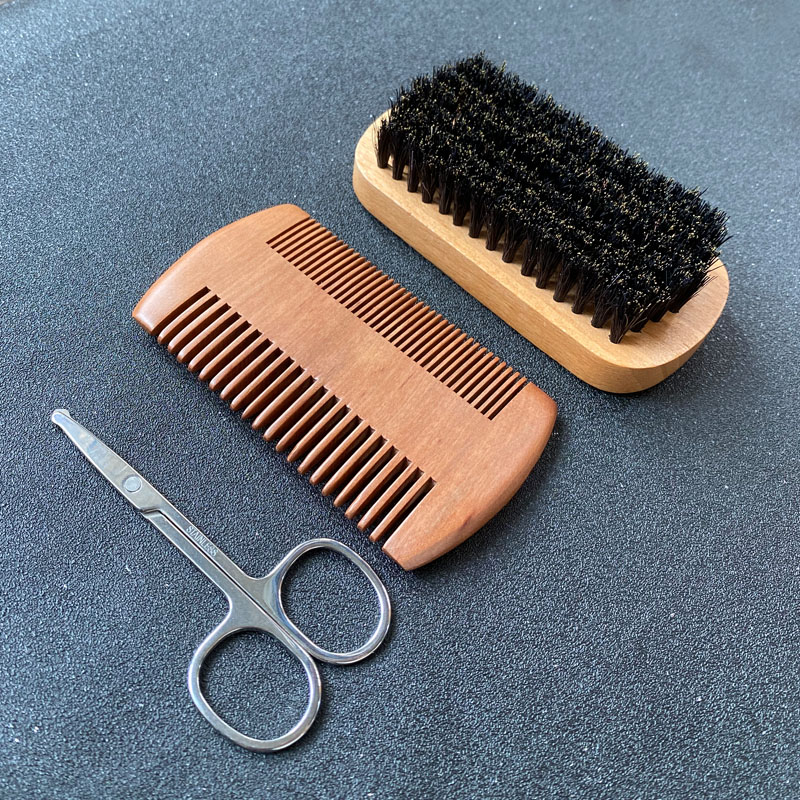 Men'S Grooming Bag - Set Perawatan Jenggot Pria, Sikat Jenggot,